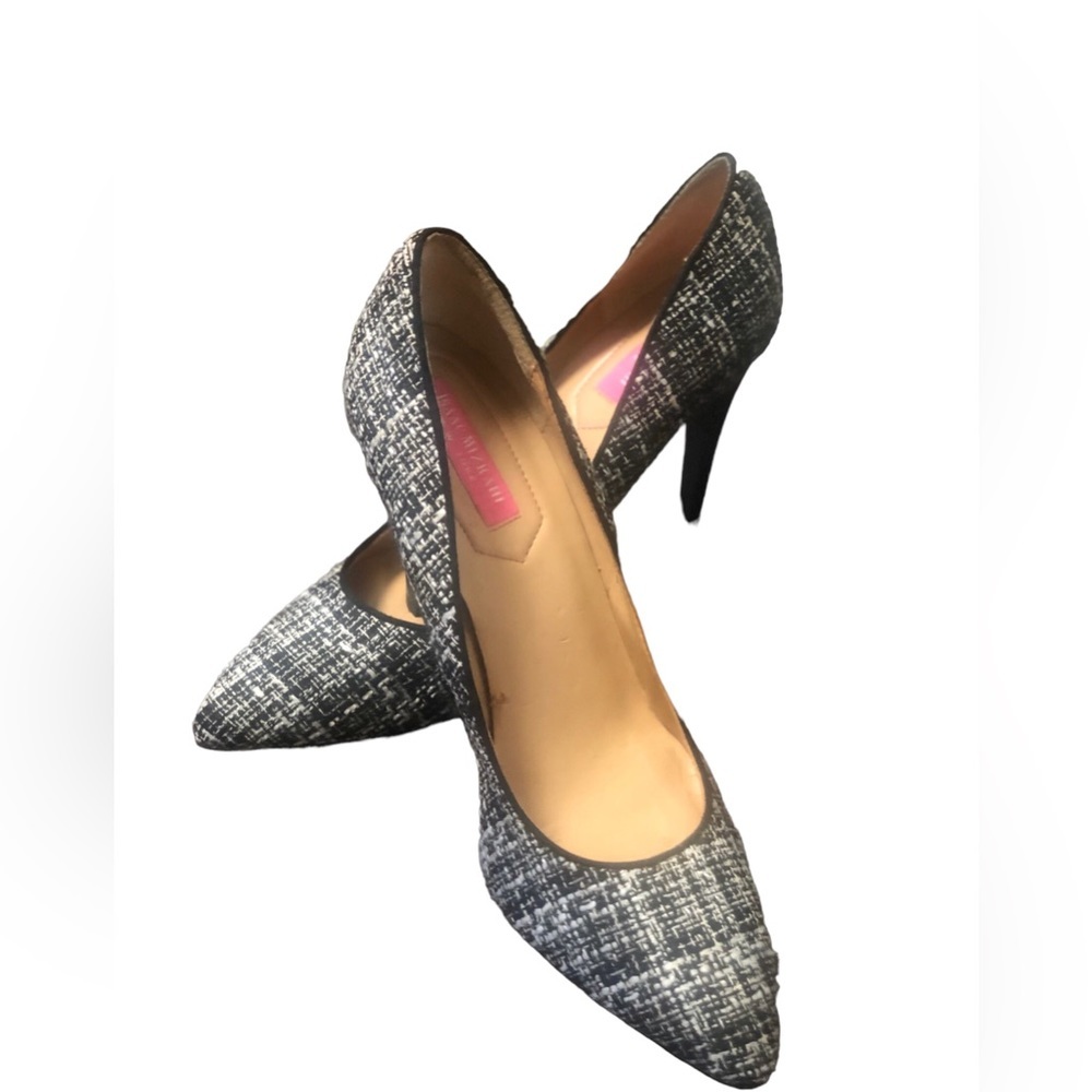🌹ISAAC Mizrahi Black & White Tweed Pumps in Sz 9.5 Mint Condition in 4”